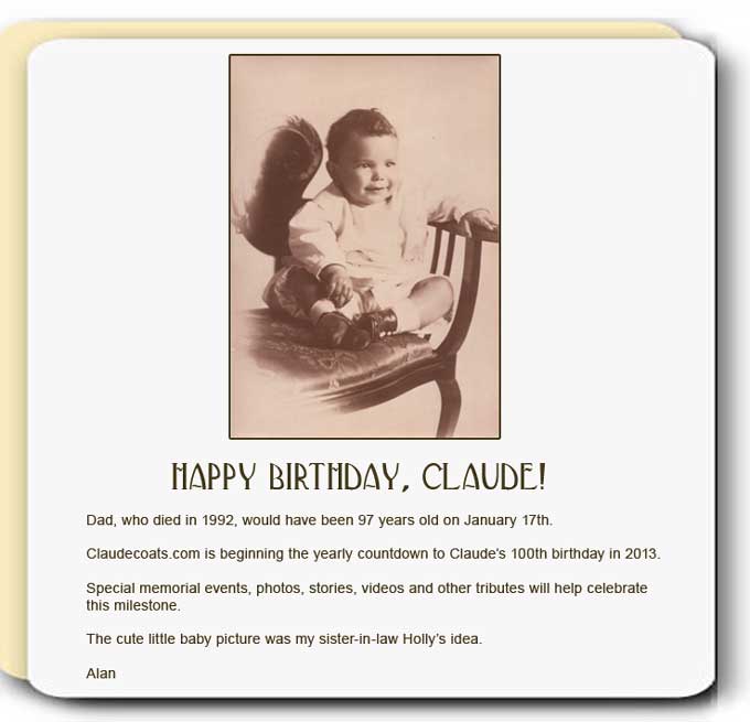 Claude Coats Baby Picture